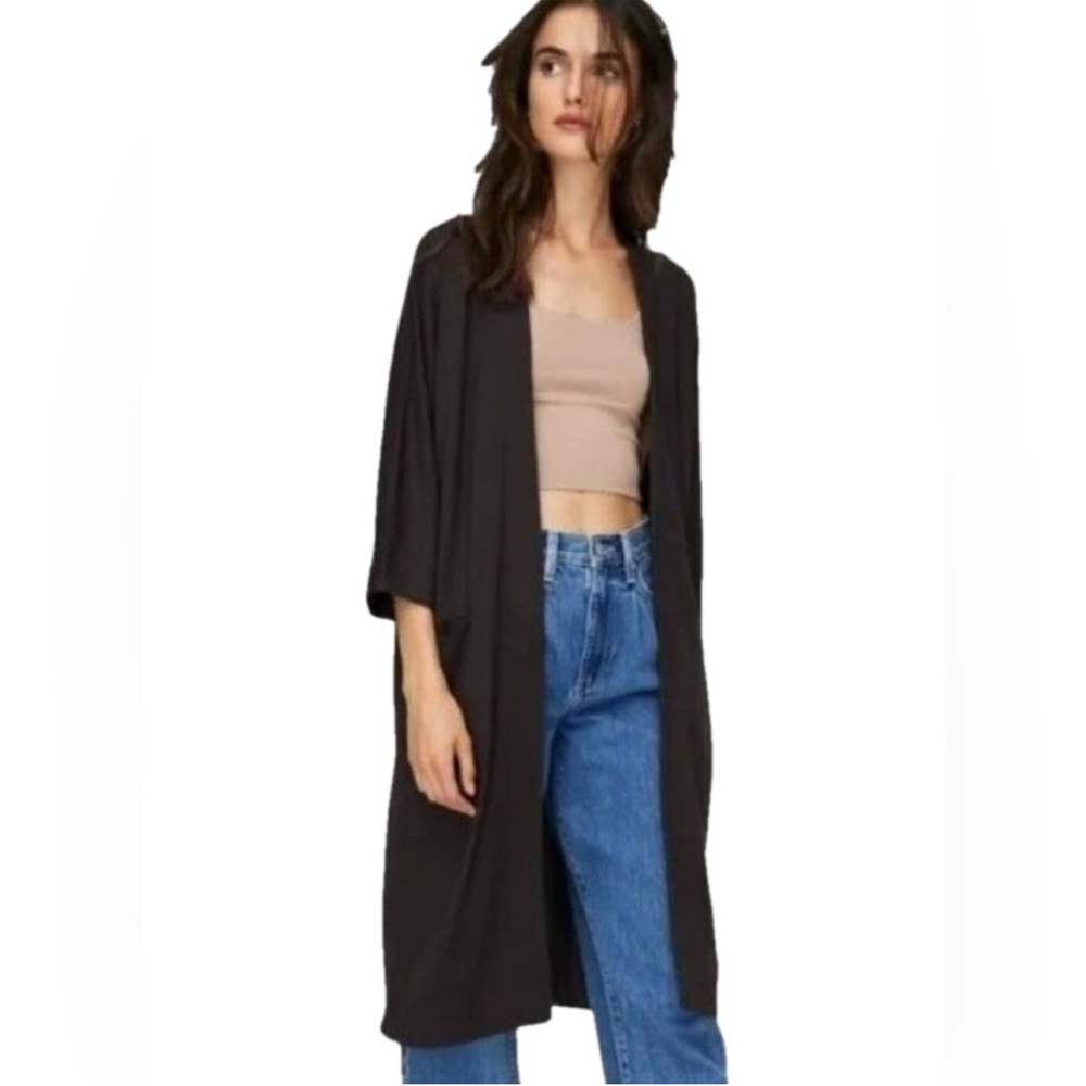 ⭐️WILFRED Free Size Medium Black Open Front Belted Pocket  Cardigan‎